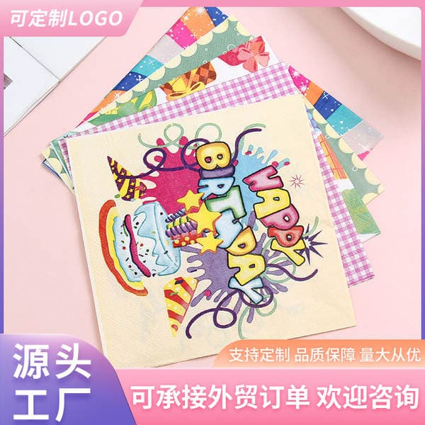 Multi-Colorful Multi-Purpose Printed Paper Towels New Fashion Napkins Cartoon Colorful Printed Napkins