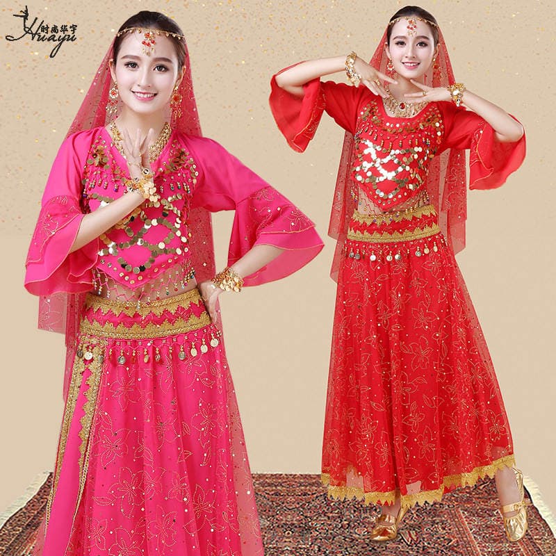 Huayu Dance Spring and Summer New Indian Dance Belly Dance Dance Table Performance Costume Festival Stage Crown Set 1