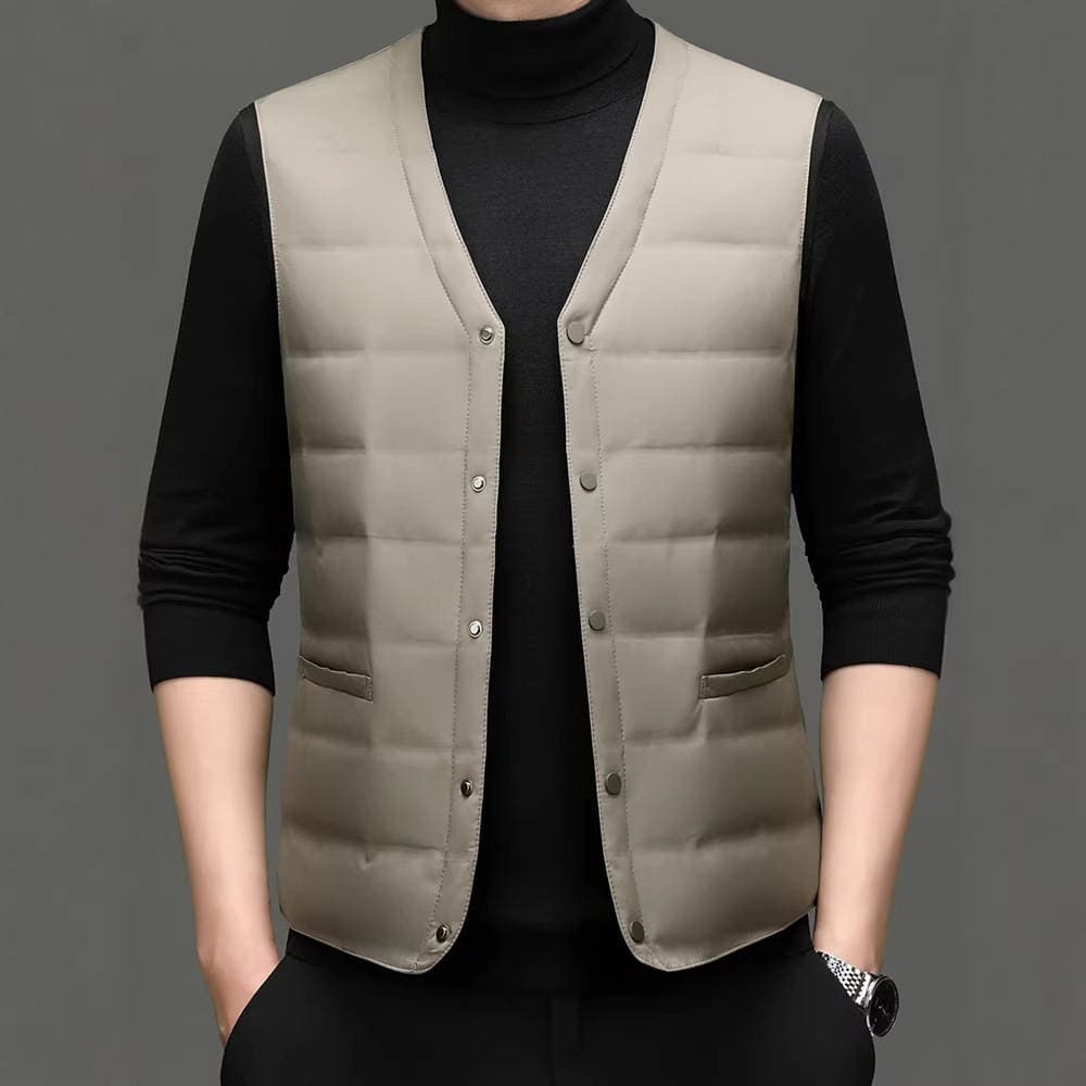 Middle-Aged and Elderly Men's Cotton Vest, Autumn and Winter Short Style, Loose Casual Large Size Vest, Warm Inner Wear Vest for Dad 4