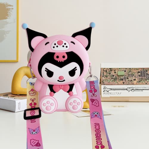 Tiger head kurome coin purse pink