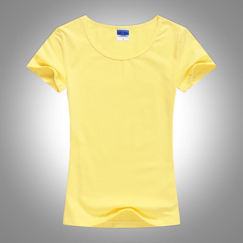 Solid color short sleeve yellow (women's style