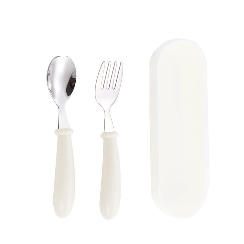 White spoon and fork set