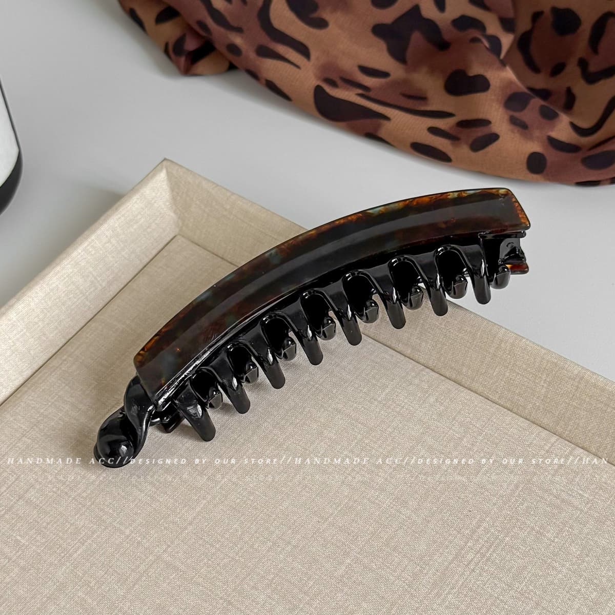3# acetate large banana clip [blue coffee] about 13cm