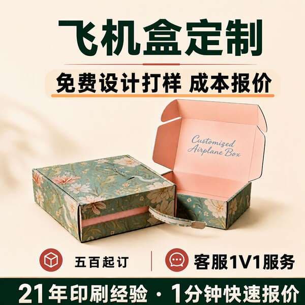 Customized Colorful Extra-Hard Tear-Off Long Strip White Ins-Style Airplane Box Packaging Carton for Express Delivery