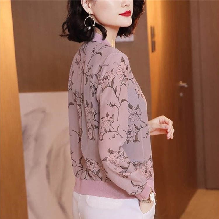 Chiffon Short Jacket Women's Long Sleeve Spring and Autumn 2021 New Loose Cardigan Jacket Sun Protection Zipper Top Summer 4