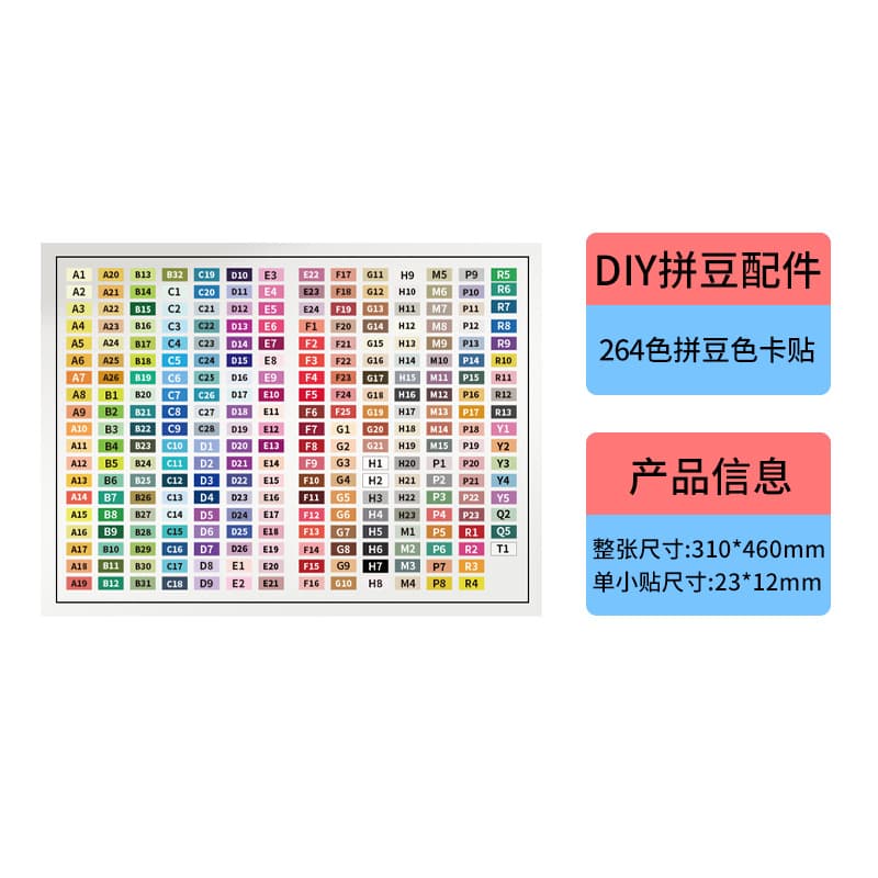 2.6mm patchwork color number sticker 265 colors