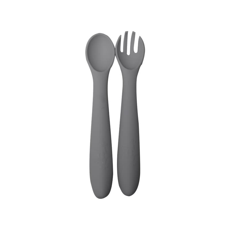 Silicone fork spoon dark gray