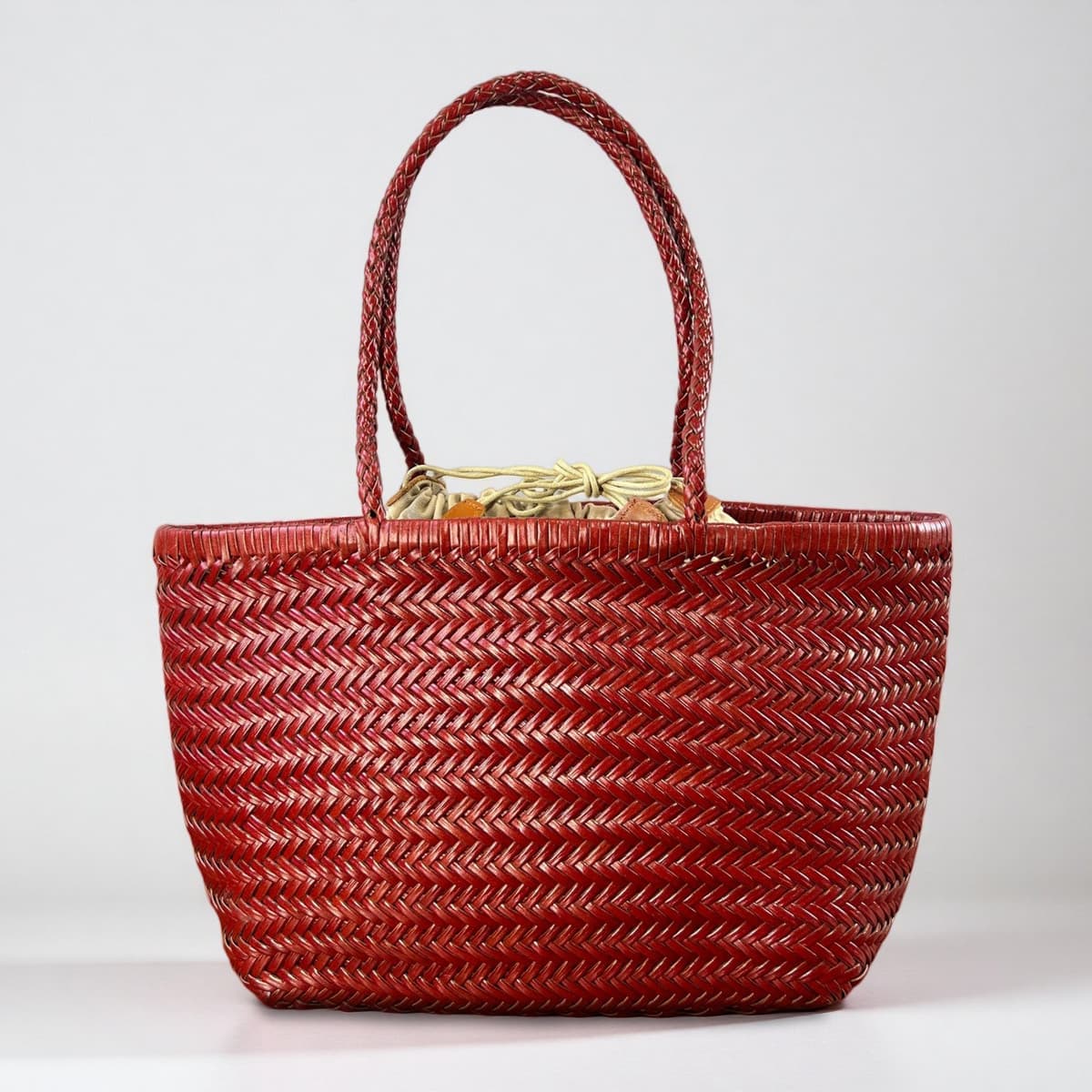 The second layer of cowhide is hard [burgundy small size]