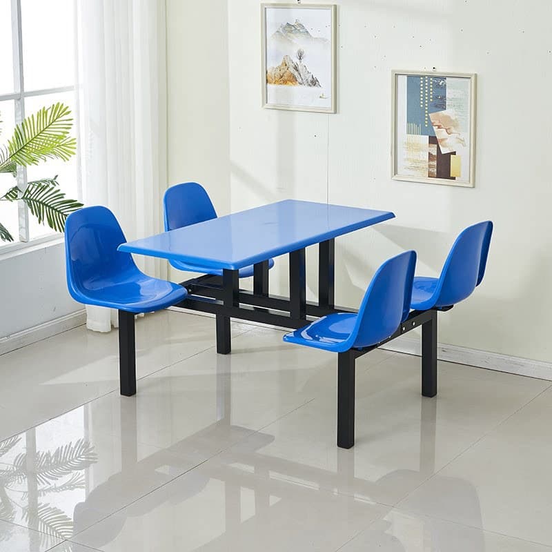 Fiberglass table top + iron bracket + backrest seat for 4 people