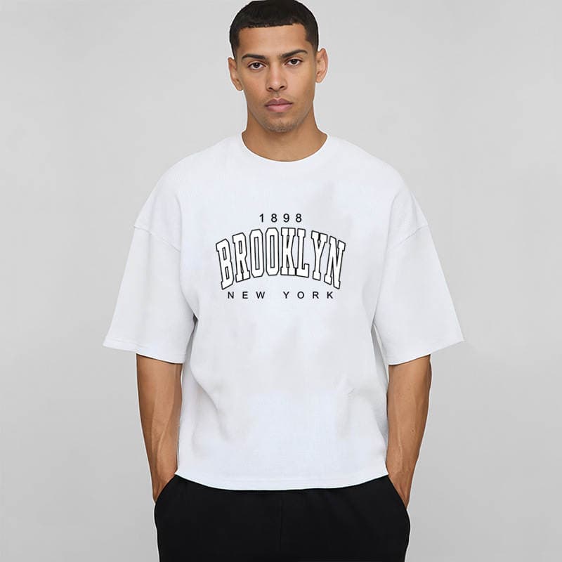 Kişilər üçün 240 qramlıq pambıqdan, boş kəsimli, böyük ölçülü, qısaqol idman və fitnes t-shirt. 3
