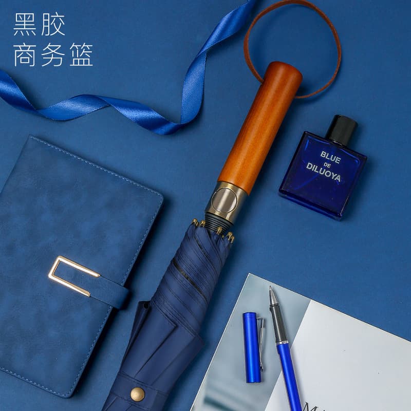 [premium model] navy blue vinyl 27inch - solid wood handle