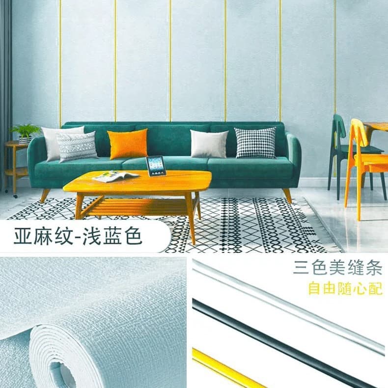Linen pattern light blue [strong glue thickening and environmental protection]