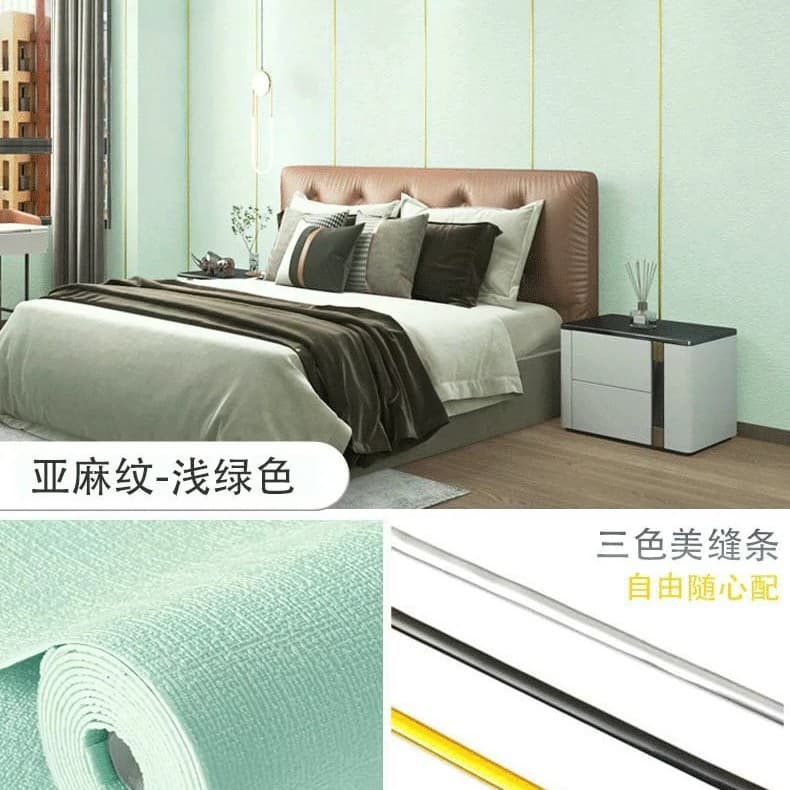 Linen pattern light green [strong glue thickening and environmental protection]