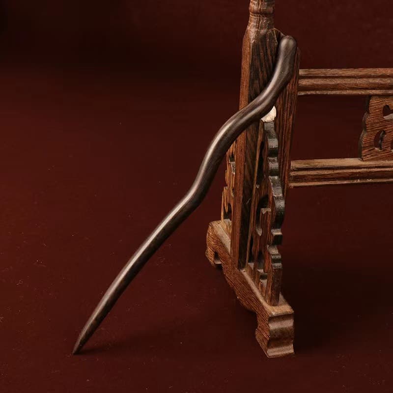 Natural ebony hairpin---tianzhi (23cm)