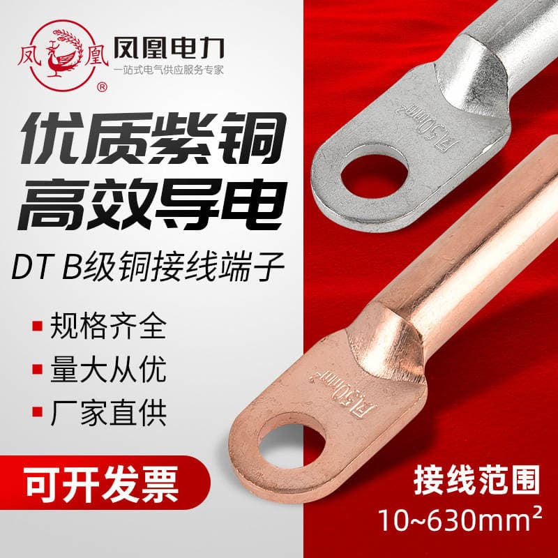 Phoenix Copper Nose Dt National Standard Grade a Purple Copper Tin-Plated Acid-Washed Oil-Blocking Rohs Certified/Ce Certified Copper Terminal Block 1
