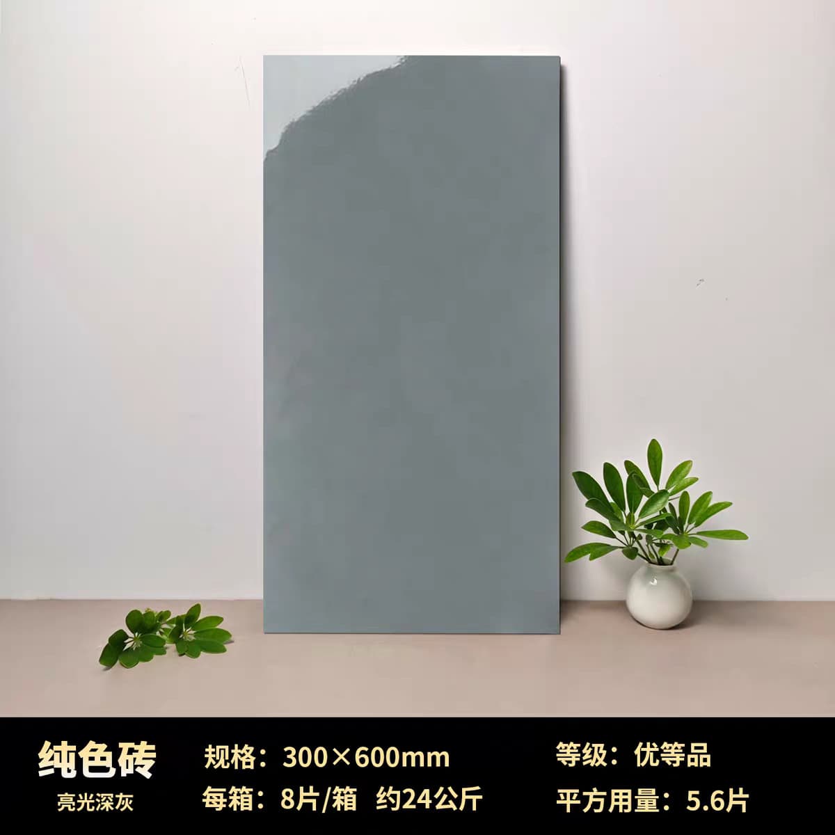 Glossy dark gray