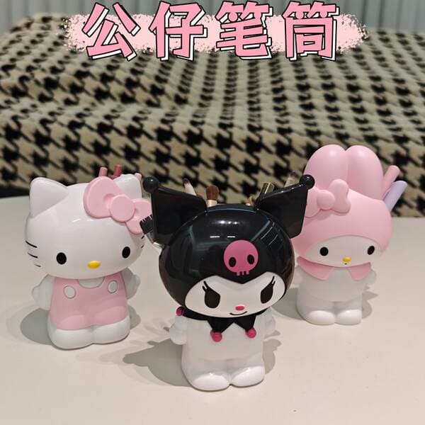 Cartoon Kt Makeup Brush Storage Tube High-Looking Cute Cat Pen Holder Student Desktop Storage Ornaments Decorative Gifts