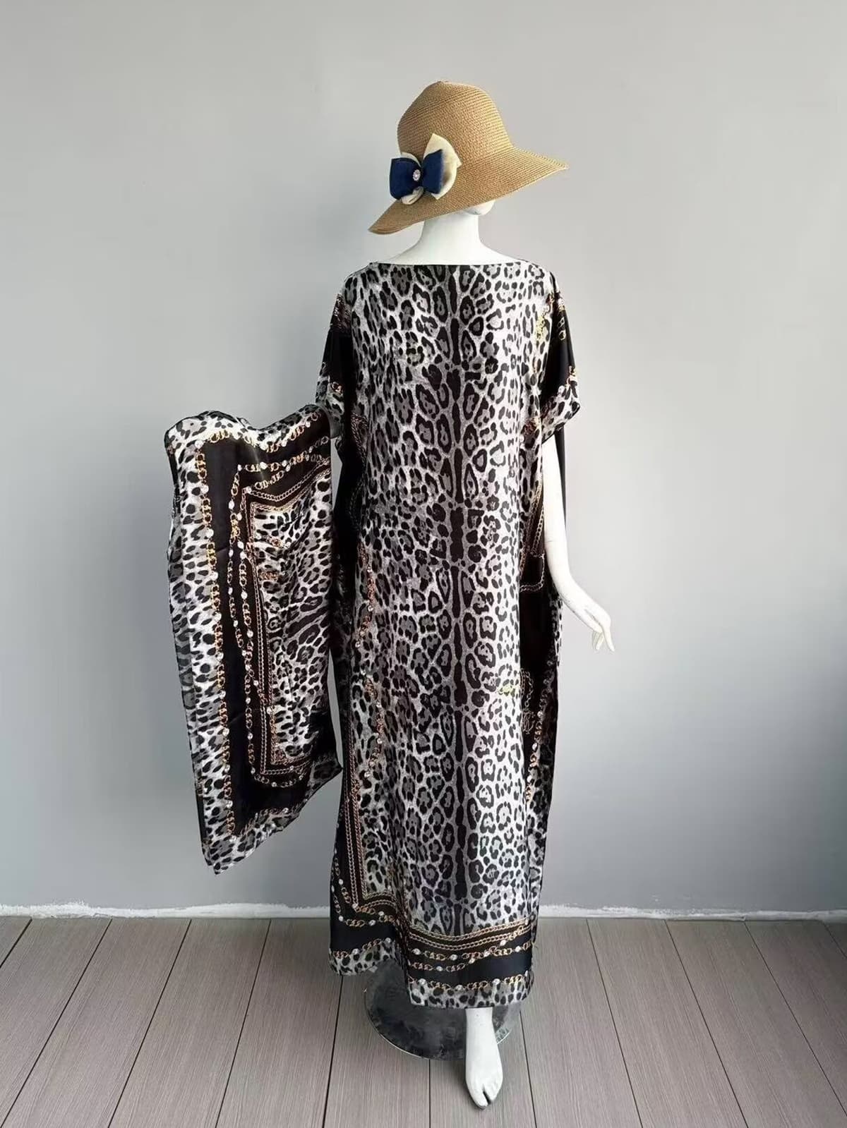 252-chain leopard print-grey black
