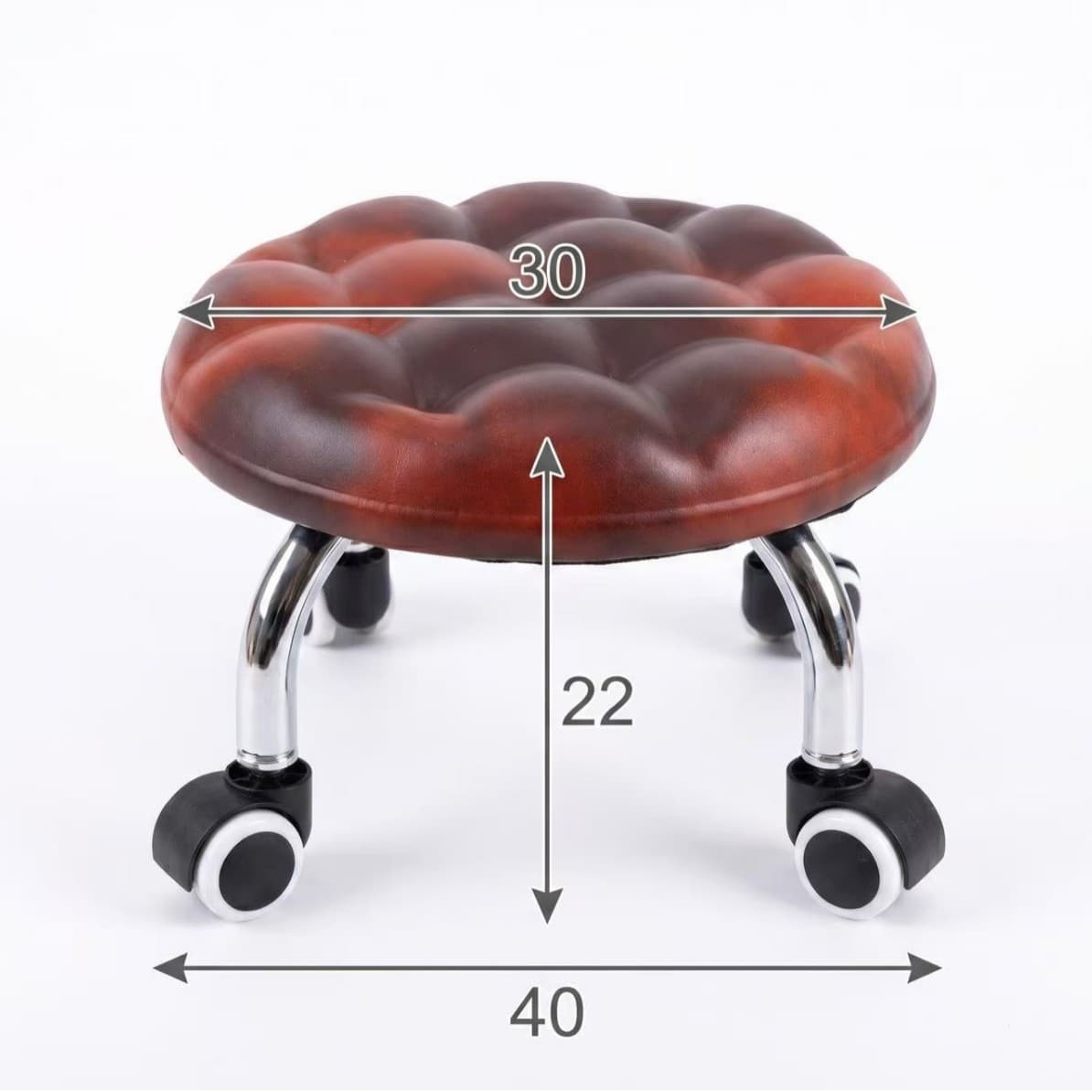 Burgundy gradient five-claw universal wheel stool