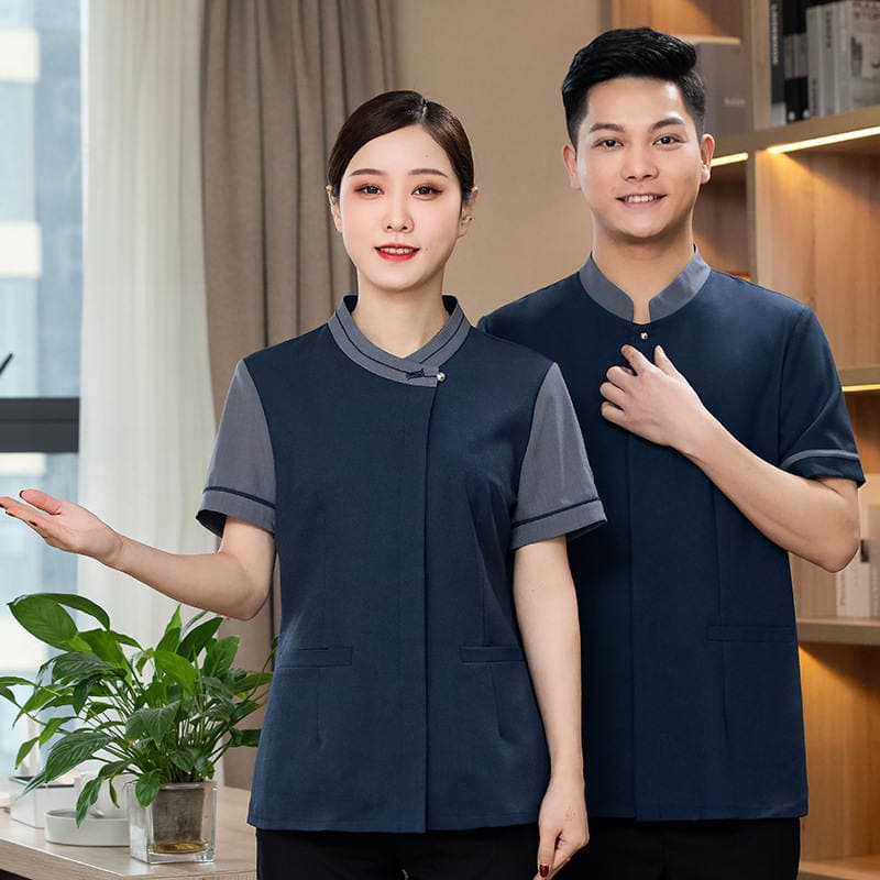 Cleaning Work Clothes Women's Long Sleeve Hotel Room Cleaning Auntie Property Cleaning Clothes Short Sleeve PA Hotel Housekeeping Clothing 3