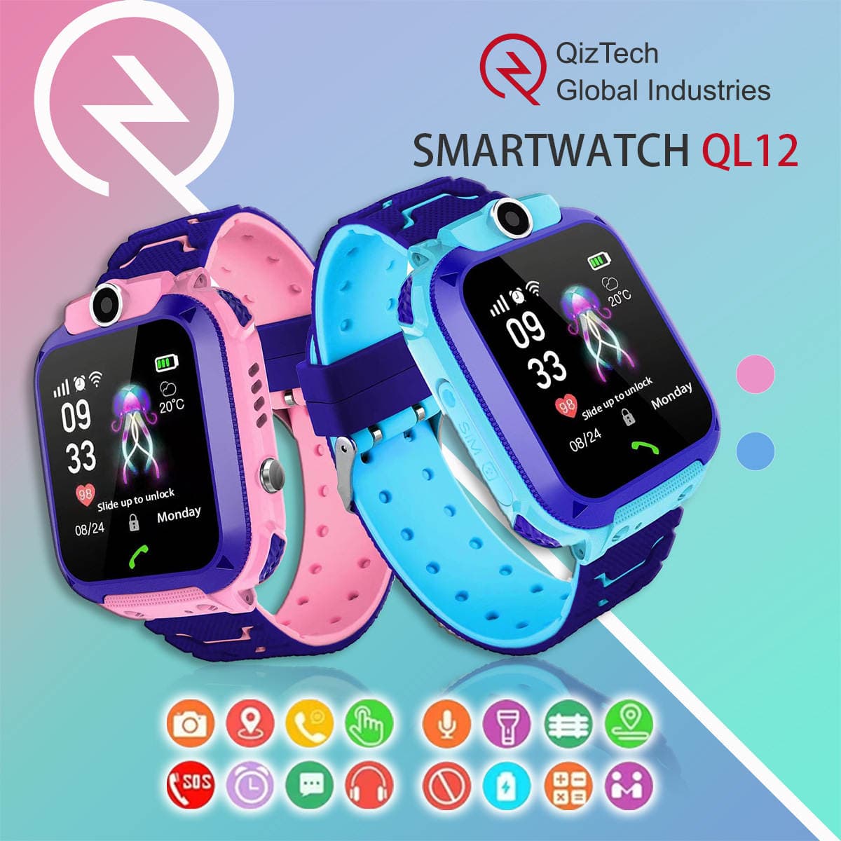 Q12 Uşaq Smart Saatı, GPS, Suya Davamlı və SIM Kart Dəstəyi ilə 1