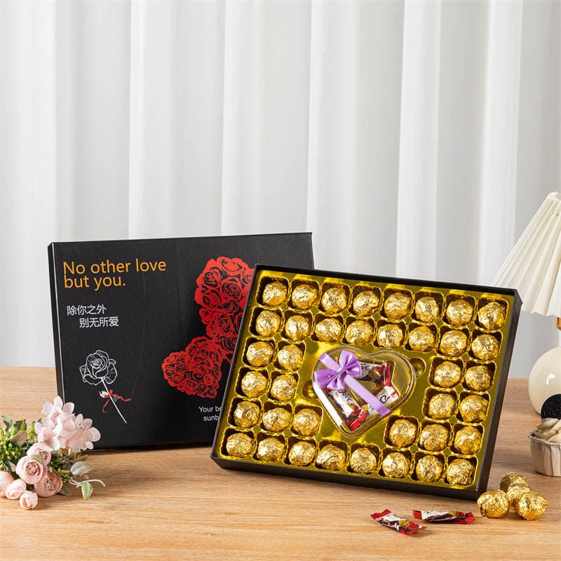 Mid-Autumn Valentine's Day Gift, Golden Sha Chocolate Gift Box, Candy and Snack Gift Pack, Creative Birthday Gift for Girls 1