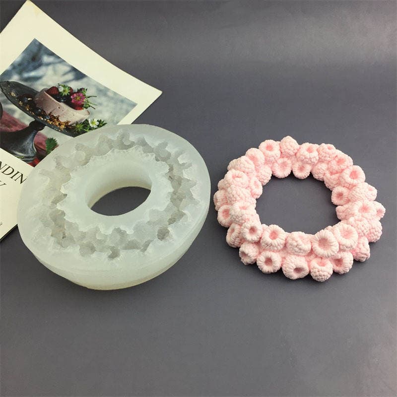 DIY Raspberry Fruit Circle Mulberry Wreath Silicone Mold Fondant Cake Decoration Chocolate Aroma Diffuser Plaster Ornament Mold 1