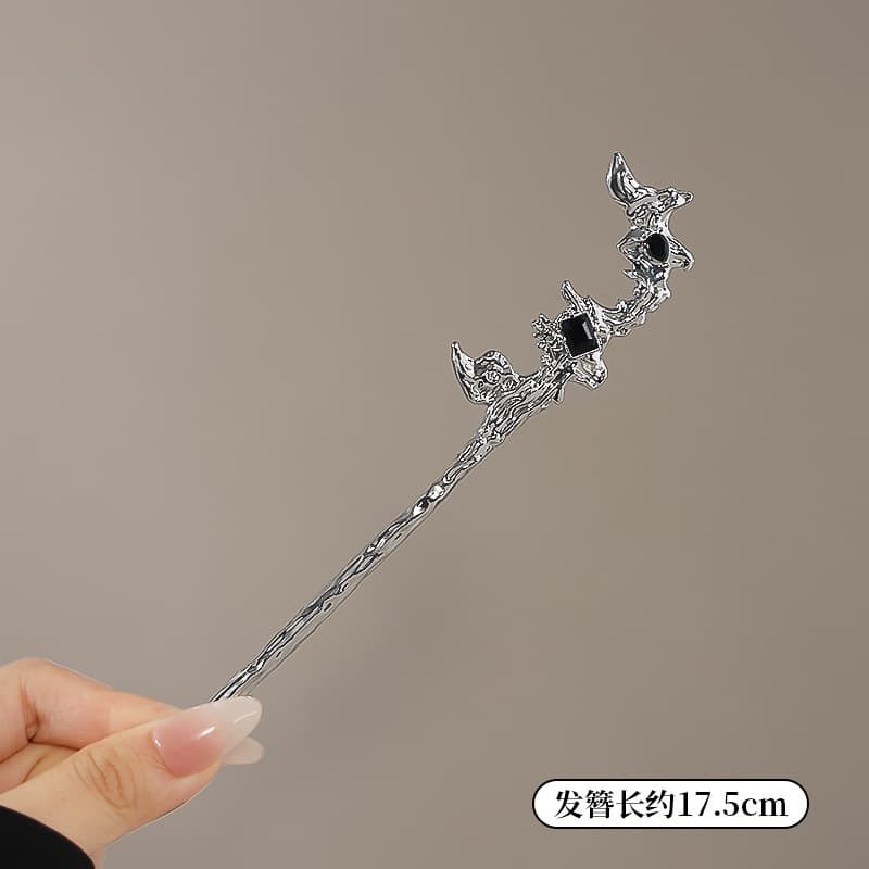 Hairpin black zircon-silver
