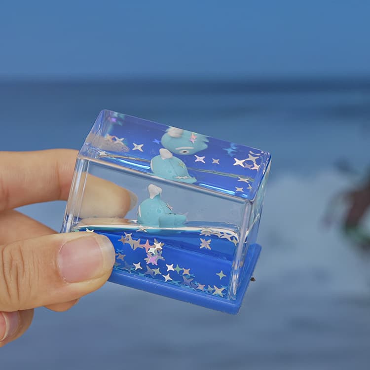 Mini small rectangle-blue whale