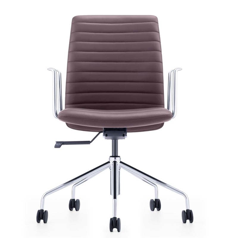 Leather Office Computer Staff Chair Modern Minimalist Conference Negotiation Business Reception Armchair Fashion Casual Swivel Chair 5