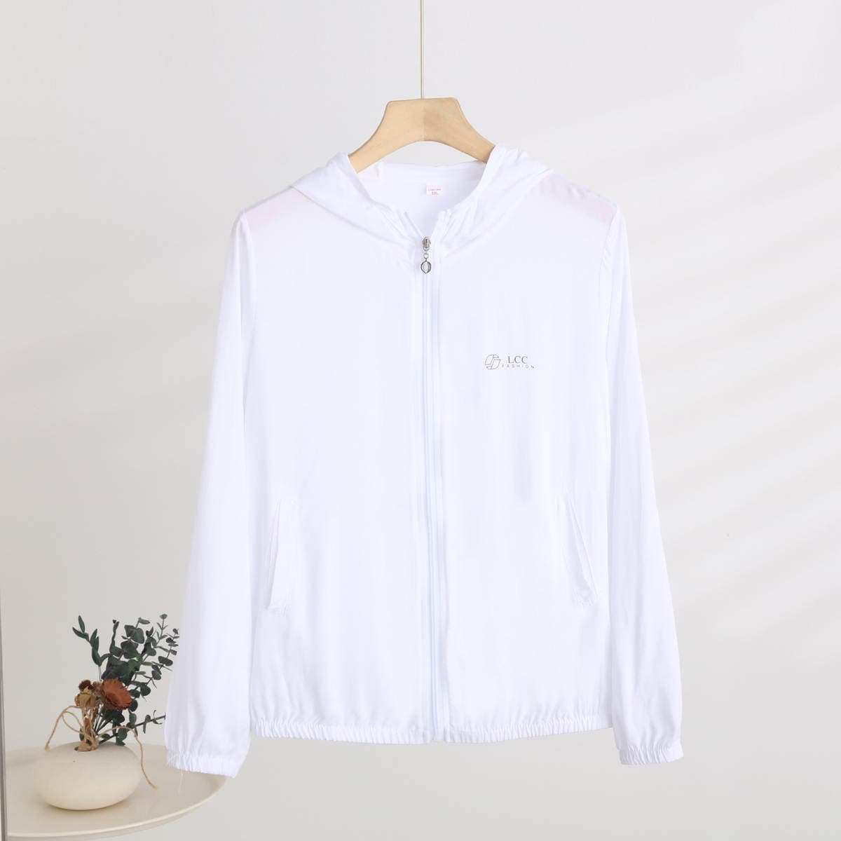 Cotton Silk plus size Loose Sun Protection Suit Summer Loose plus size Hooded Zipper Thin Coat Sports Casual Pocket Top 4