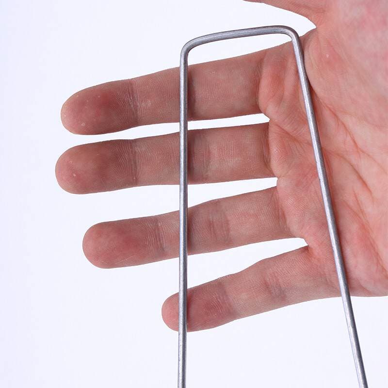 U-Shaped Ground Nails, Weed Barrier Fabric Nails, U-Shaped Nails, Steel Wire Ground Nails, Galvanized Slanted Ground Nails for Lawns, Gardening Fasteners 2