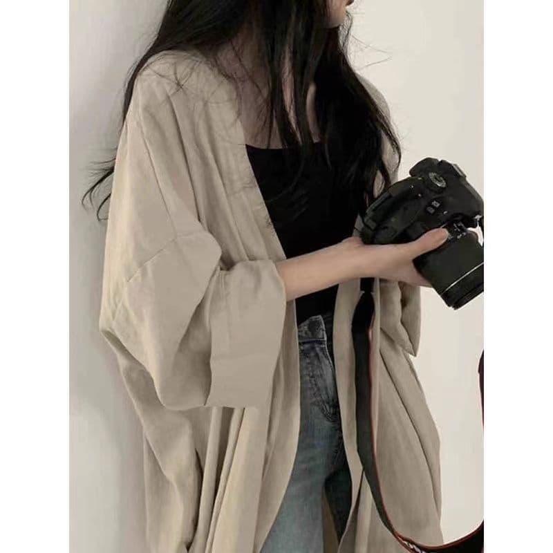 Khaki high quality cotton and linen