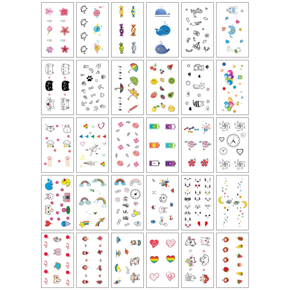Korean Ins Hyuna's Same Style Tattoo Stickers with Lines, Finger Bracelets, Colorful Lines, Smiley Face Tattoo Stickers, Customized 3