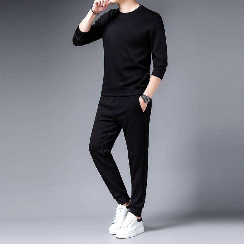 Spring and Autumn New Casual Suit Two-Piece Set with Lapel Long-Sleeved Shirt 4