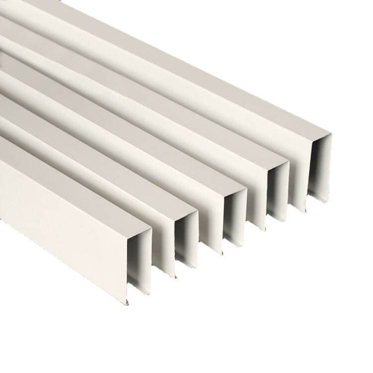 Foshan factory U-shaped wood grain aluminum square 40*70 integrated aluminum ceiling grape rack grille profile square tube 5