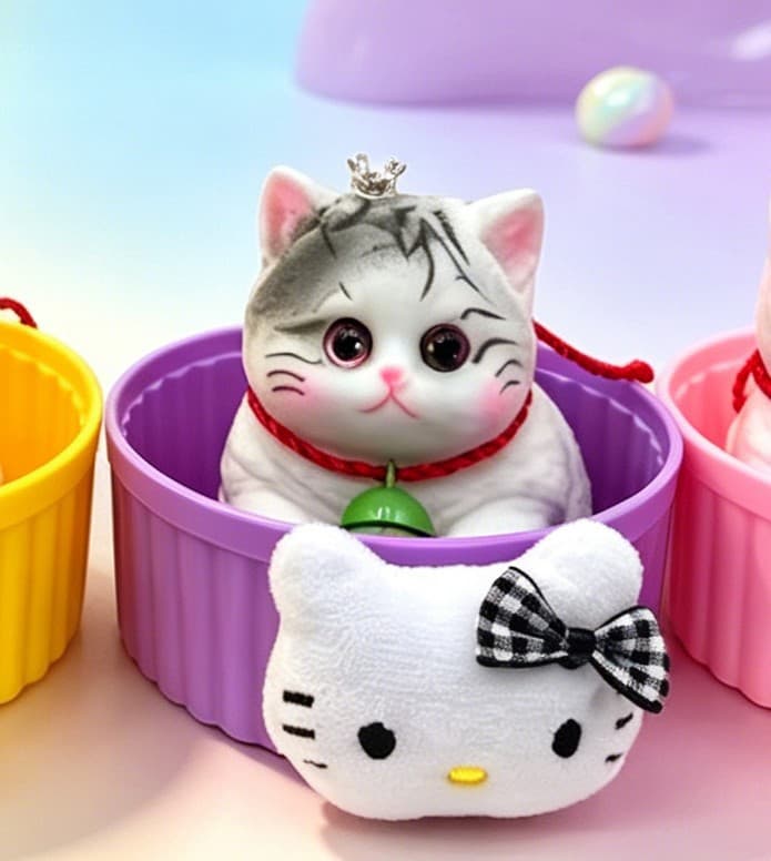 Small cat pinch gray {height 9cm}