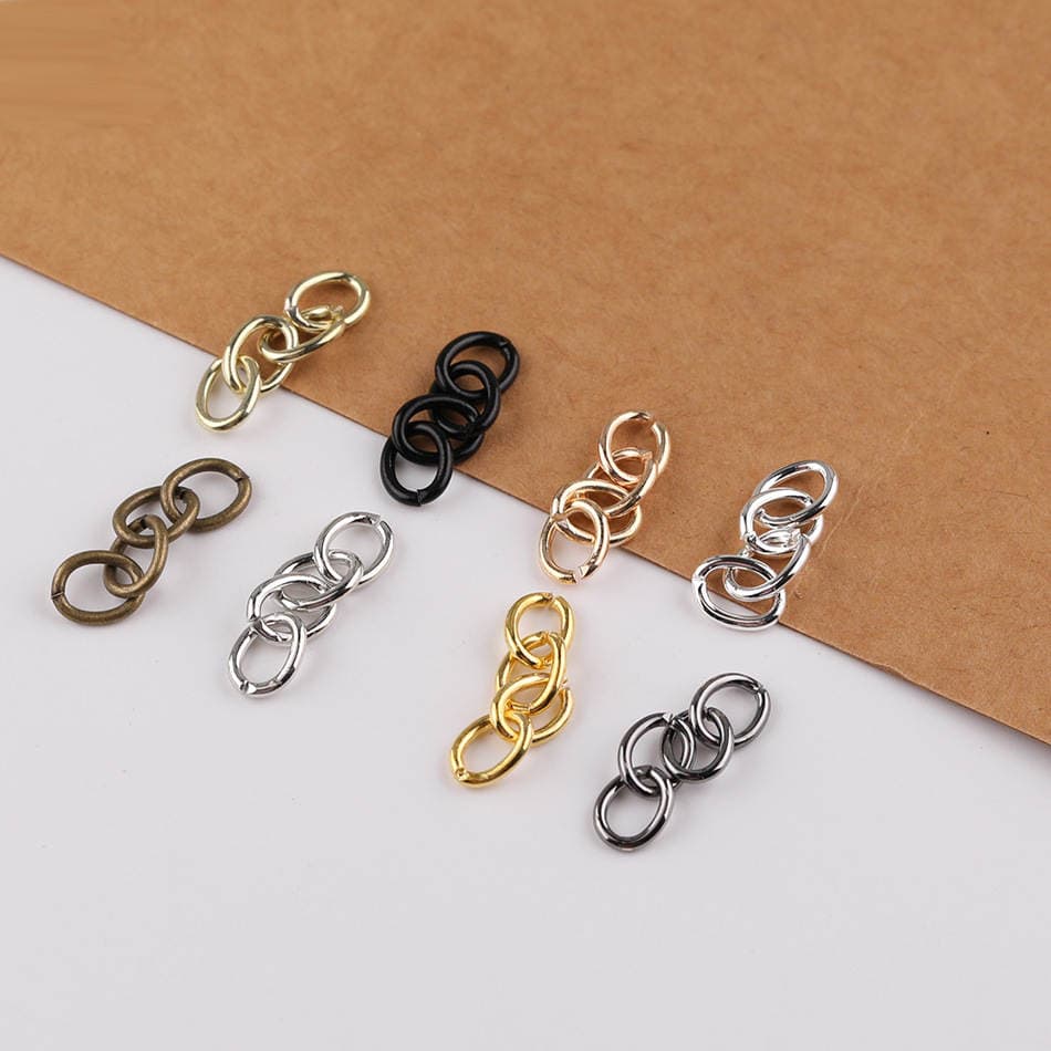 Simple Metal Iron Four-Section Chain Extension Chain DIY Handmade Keychain Tail Chain Jewelry Materials and Accessories 2