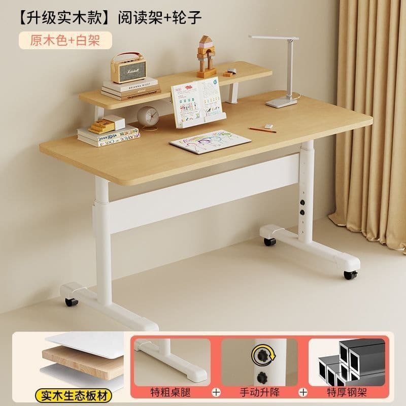 Solid wood pulley [white shelf | log desktop | bookshelf] delivered to your door