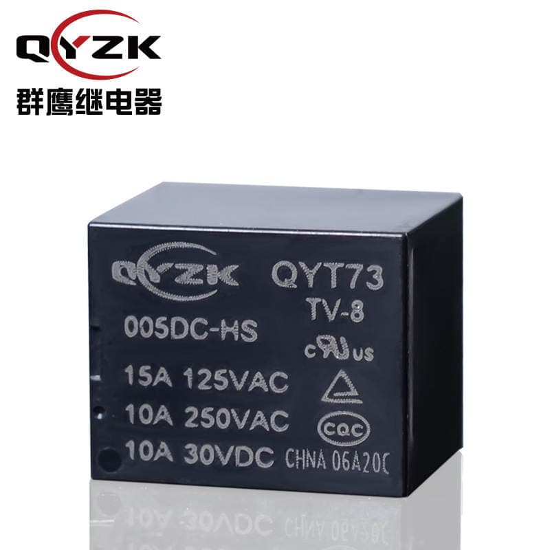 Qunying T73 kiçik elektromaqnit rele, 5 pin, 5V, 12V, 24V, məişət cihazları üçün 3