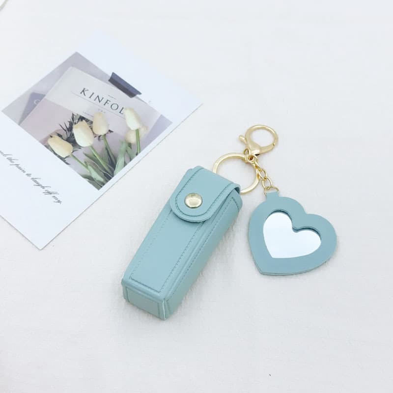 Love mirror style lipstick bag [green]