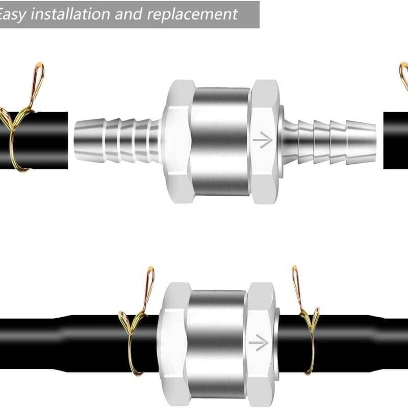 Foreign Trade - Aluminum Alloy Gasoline and Diesel Fuel One-Way Check Valve Anti-Backflow Valve Oil Line Barbed One-Way Valve 5