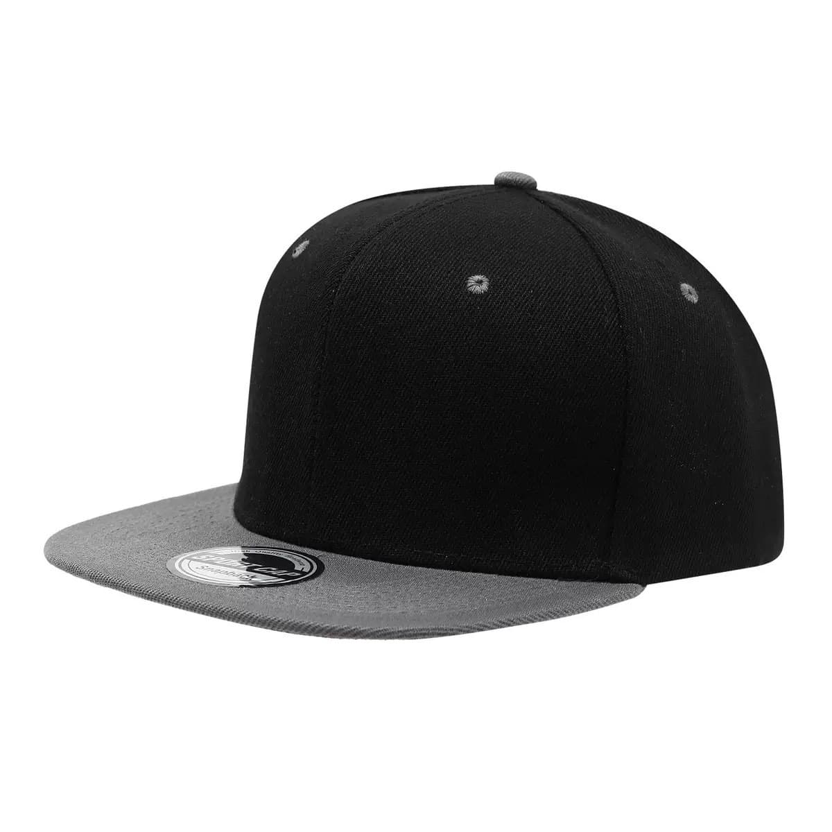 Black top, gray brim [light board] flat brim