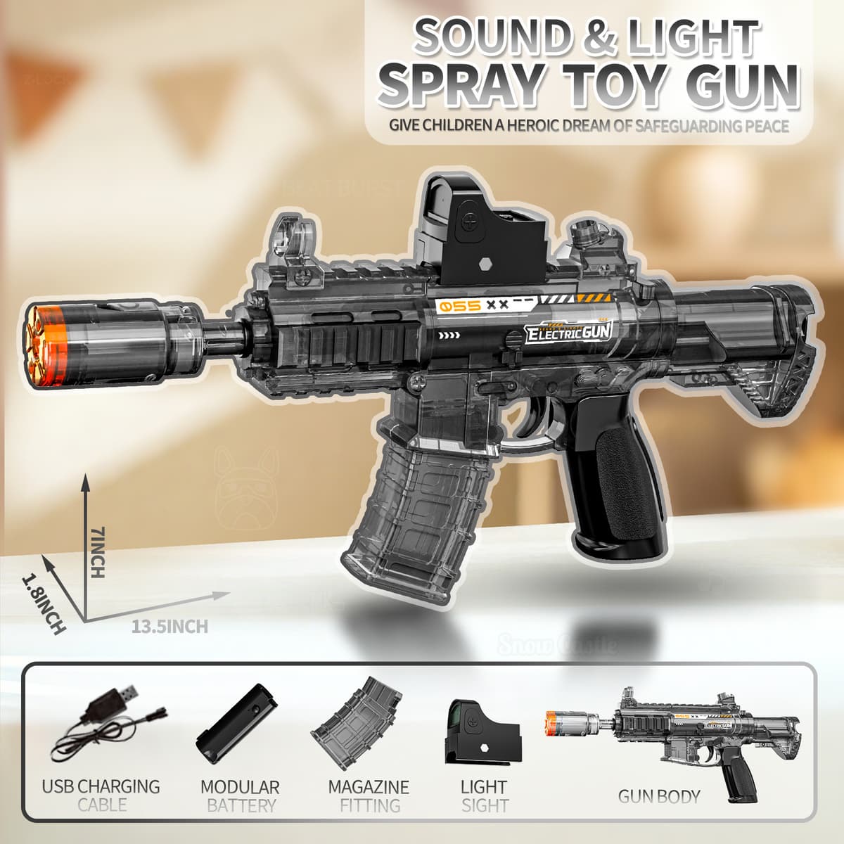 M146 linked spray version sound and light gun-transparent black (color box)