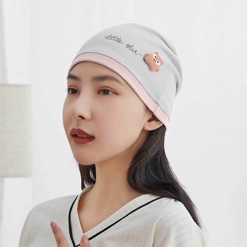 Gray thick material bear dome hat