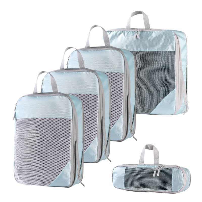 Five-piece set with net lake blue