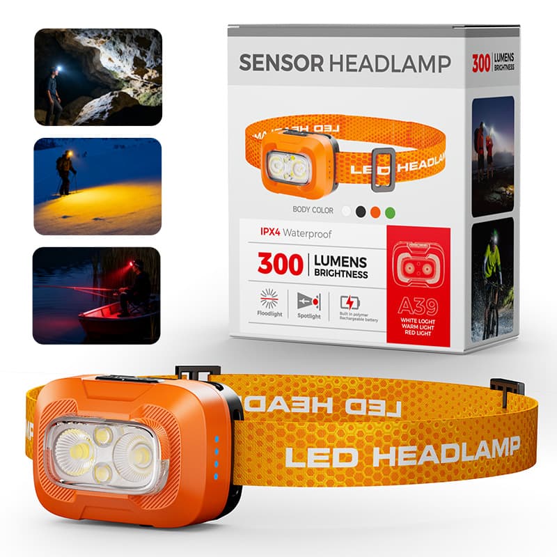 A39 orange [smart sensor + white warm red light 1500 mah]