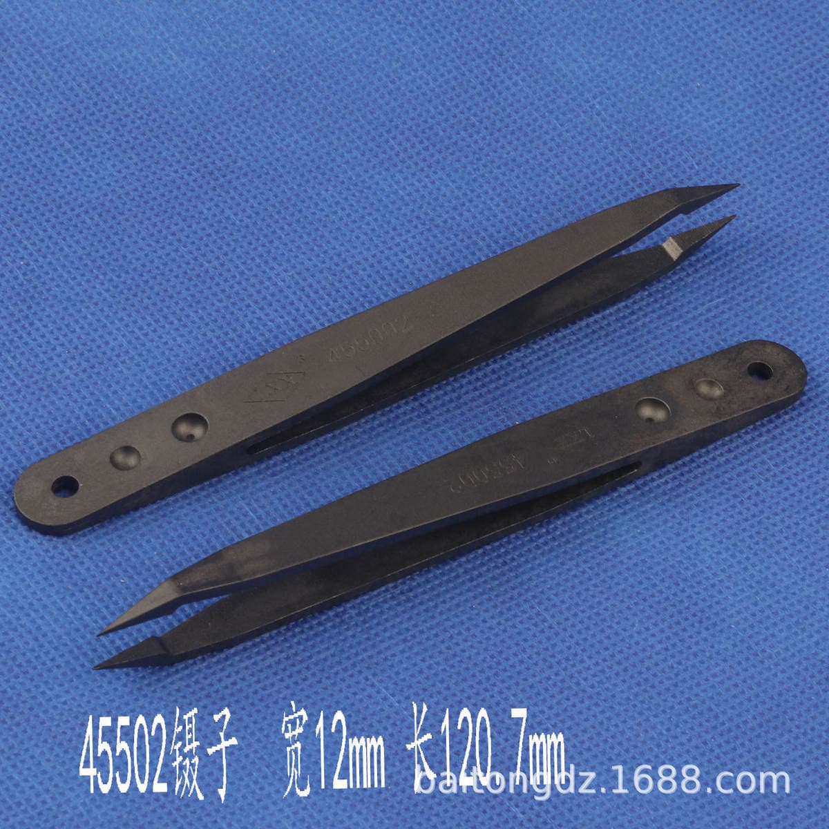 Qara antistatik karbon lifli plastik pinset, modellər 45502/05/07, CS-17, CS-19 4