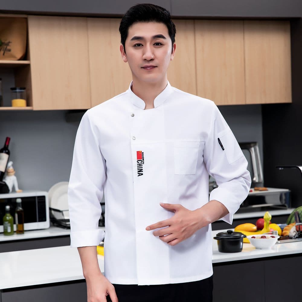 White [long sleeve] two-button national flag