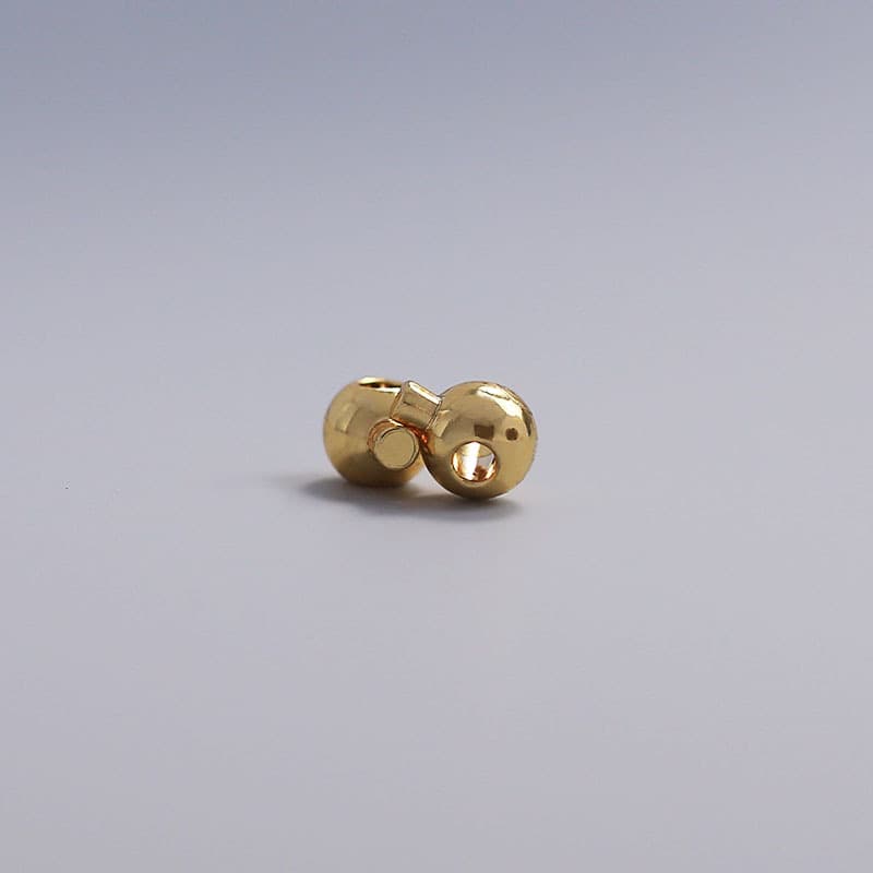 18k real gold electroplating color-preserving round positioning buckle 2.5mm